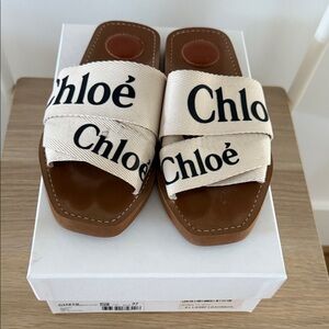 Chloe Cream and Brown Sandals